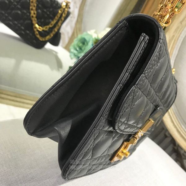 Dior包 迪奧翻蓋鏈條包 黑色帆布鏈條小挎包  Dyd1100